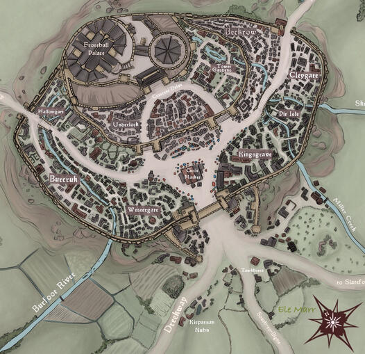 A high fantasy d&d style map